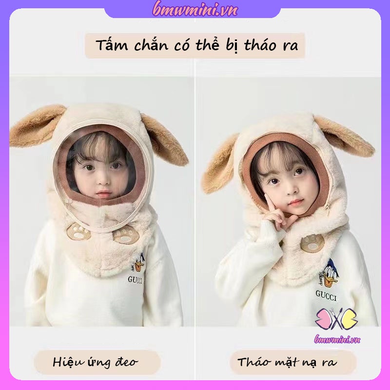 Mũ em bé chống gió mẫu thu đông dễ thương