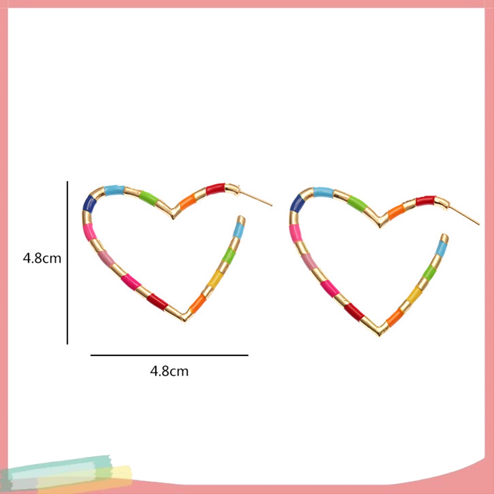 Đôi Khuyên Tai Hình Tròn Phối Nhiều Màu Thời Trang Cho Nữ