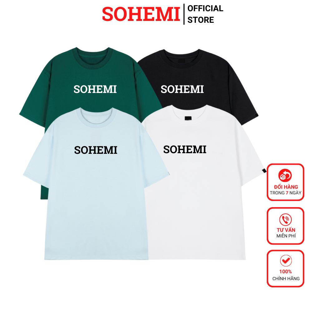 Áo thun unisex basic TEE phom rộng tay lỡ dành cho nam nữ SOHEMI