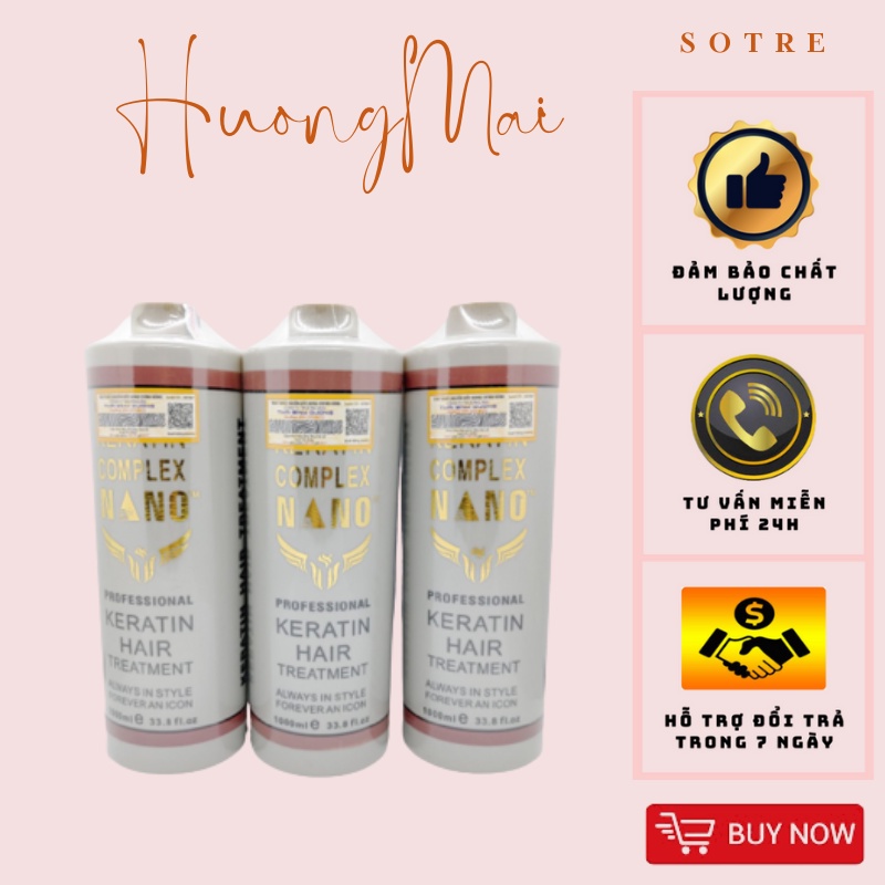 Hấp Tóc Keratin Nano Complex ( Hấp Nano Xám) - Chuyên Phục Hồi Tóc Nát, Cháy 1000ML