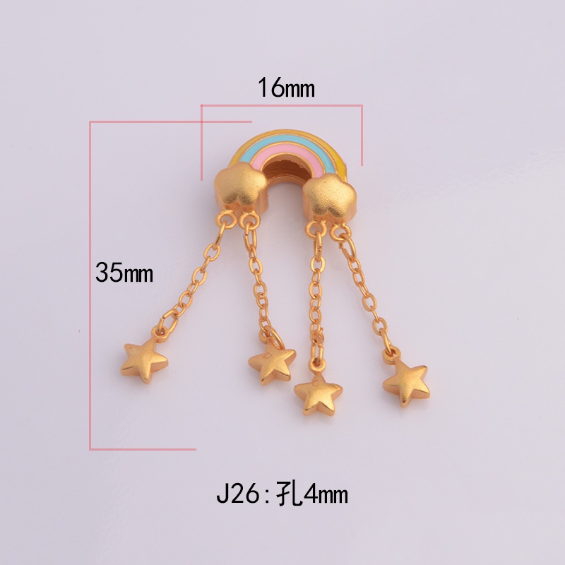 Hạt Xỏ Vòng Tay / Dây Chuyền Màu Sắc Cầu Vồng Chất Lượng Cao diy