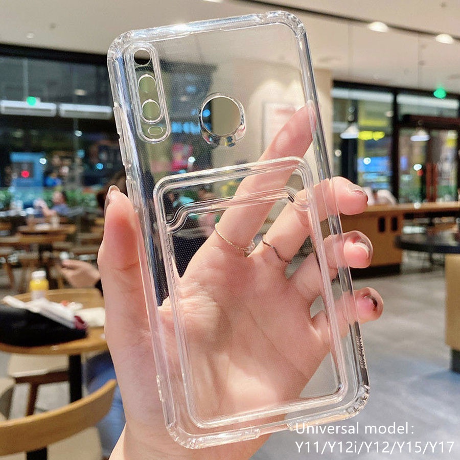 Ốp Điện Thoại Trong Suốt Có Ngăn Đựng Thẻ Cho iPhone 13 12 Mini 14 11 Pro Max XS XR X 6 6s 7 8 Plus SE 2022 2020