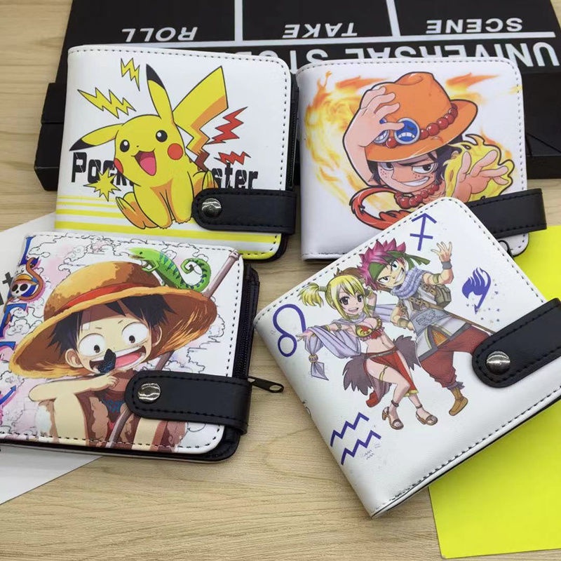 Ví Ngắn Đựng Tiền Xu Họa Tiết Hoạt Hình Anime Độc Đáo Cho Nam