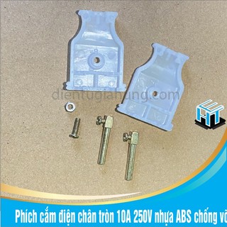 Phích cắm điện chân tròn 10a 250v nhựa abs chống vỡ