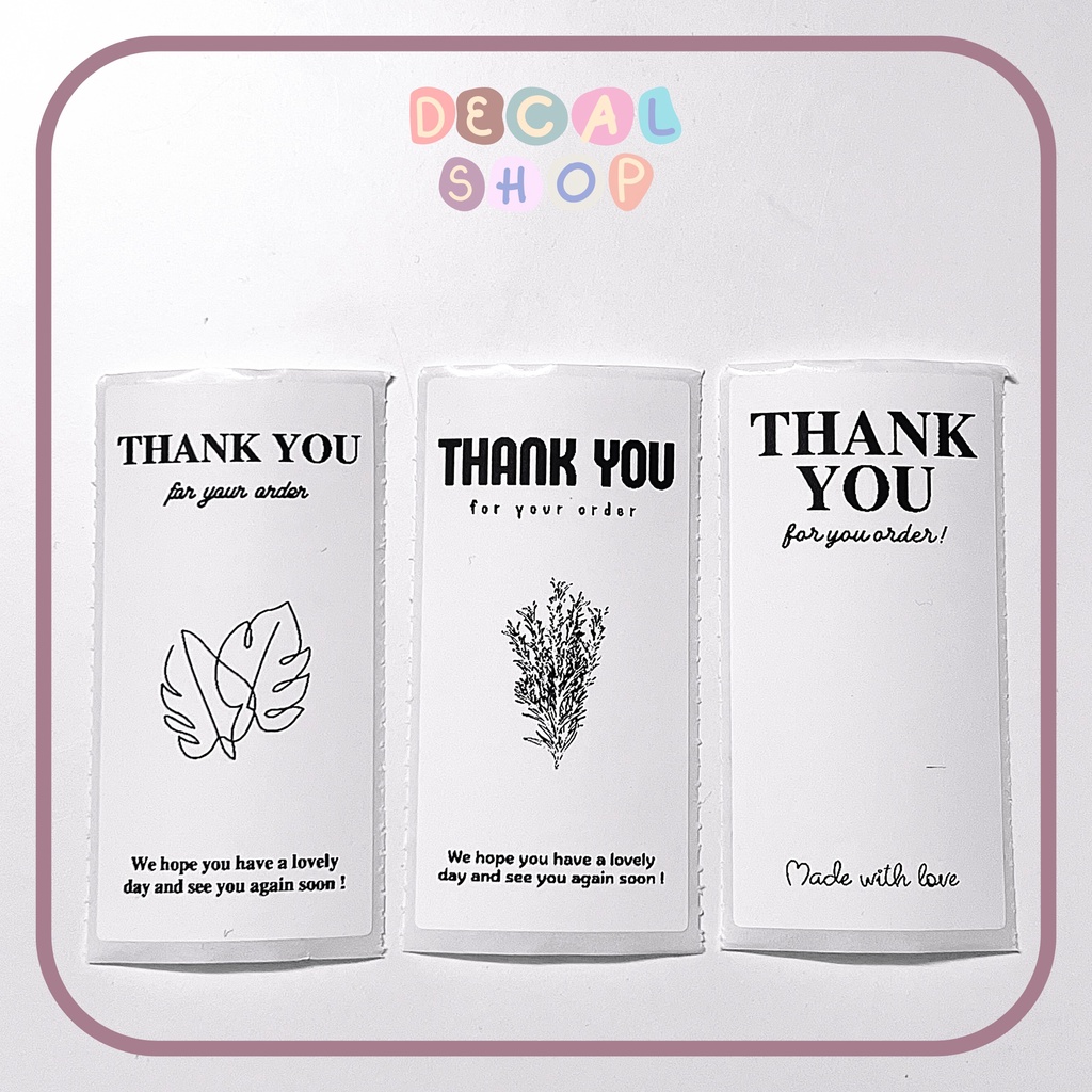 Tem Niêm Phong Gói Hàng, Nhãn Dán Thank You 8x4cm