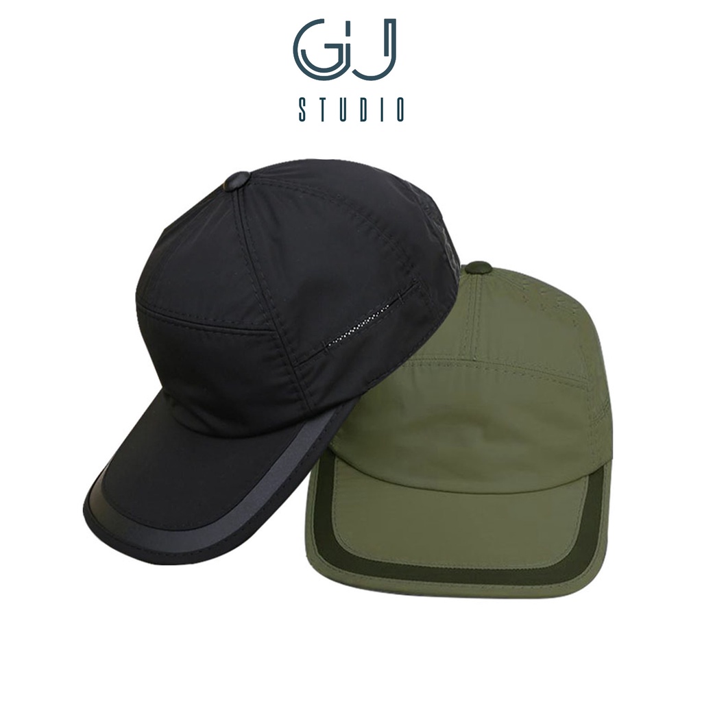 Nón kết sơn lưỡi trai phối da nhiều màu cho nam nữ thời trang vải dù 2 lớp cao cấp phom unisex phong cách thể thao GU84