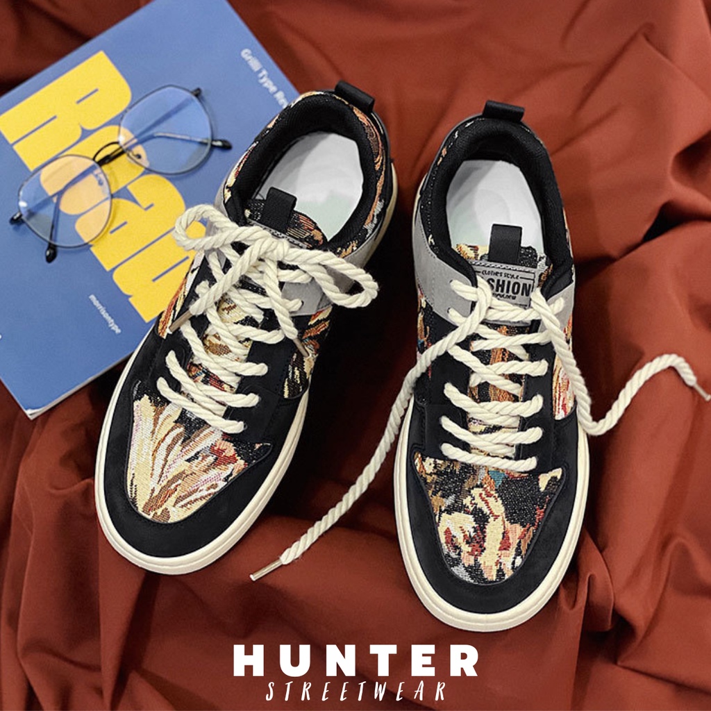 Giày NAM Đế khâu chắc chắn - Hoạ tiết Châu Âu size 39 - 44 - Êm ái - 3 Màu