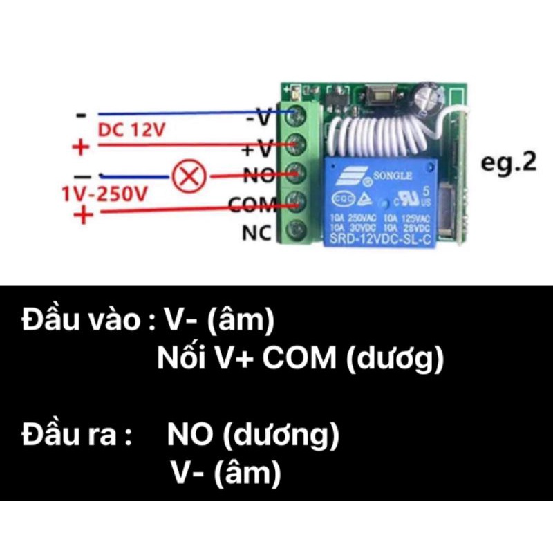 Bộ điều khiển bật tắt từ xa DC 12V dùng cho xe máy