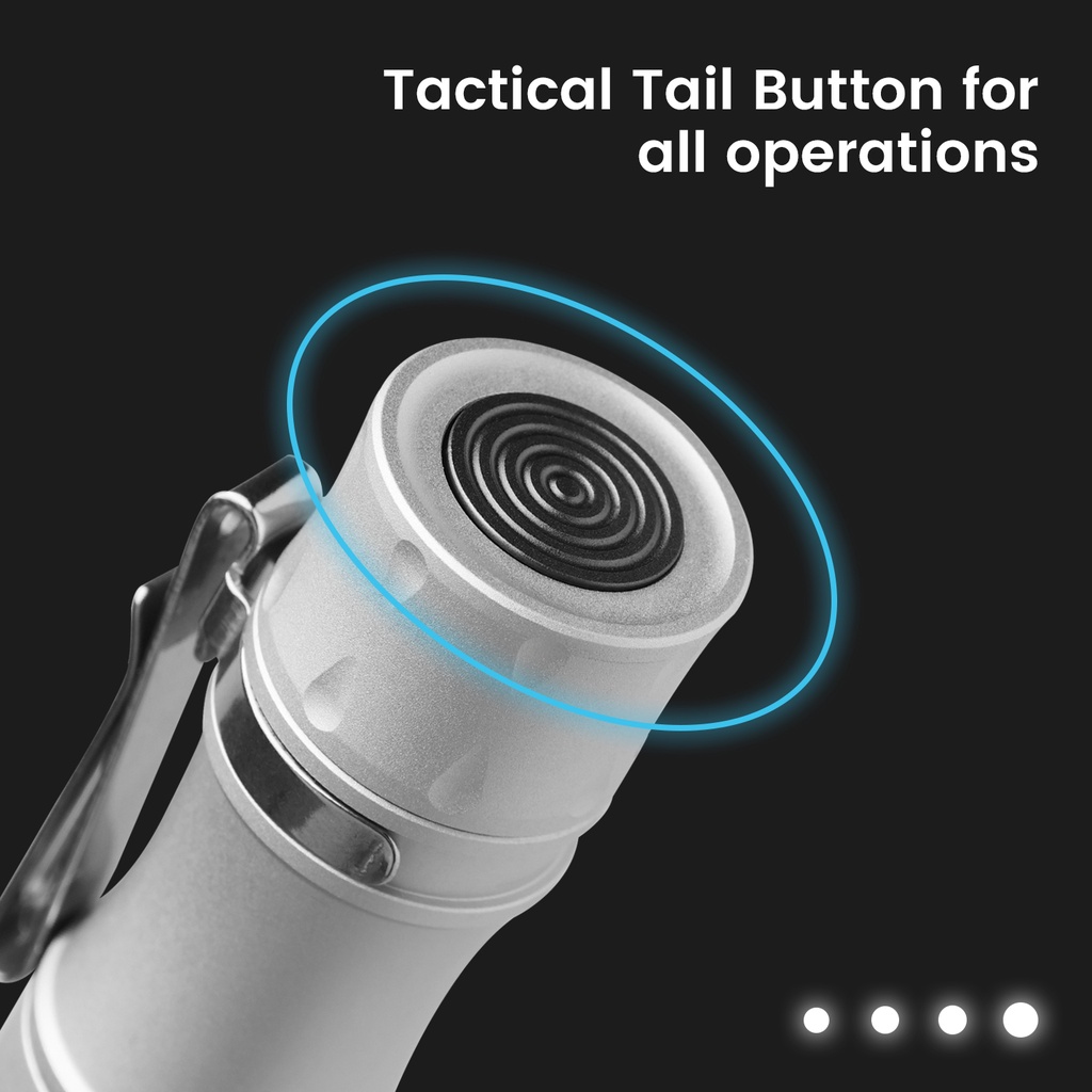 Đèn pin WURKKOS TS10 14500 EDC kích thước nhỏ 3 * 90 CRI và Aux màu trắng bạc phiên bản giới hạn 2.0