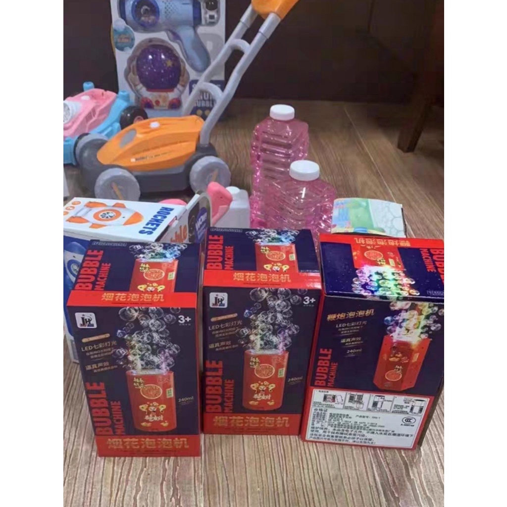 Máy tạo bong bóng pháo hoa 12 lỗ siêu đẹp-Máy Bắn Bong Bóng Bằng Xà Phòng, Loa Phun Bong Bóng Tự Động Có Đèn