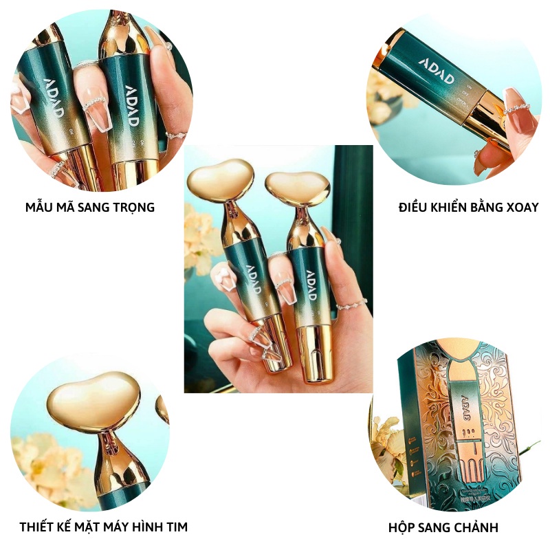 Máy mát xa mặt 𝐀𝐃.𝐀𝐃 hỗ trợ hấp thu tinh chất dưỡng da tái tạo da bằng cơ chế rung điện massage Xiaomimi P.315
