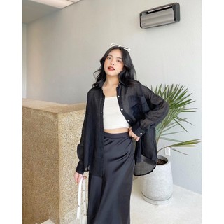 Áo sơ mi + CV dài lụa đen( S/M/L)