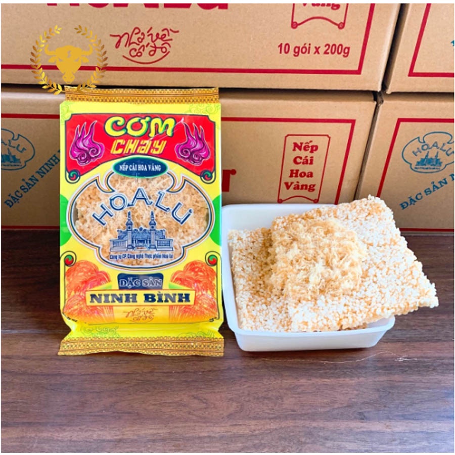 Cơm cháy Hoa Lư - Cơm cháy Nếp cái hoa vàng Túi 200g - Đặc sản Ninh Bình