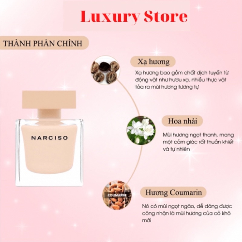 Nước Hoa Nữ Narciso Poudree hồng Lùn EDP 90ml Hương Thơm Quyến Rũ Nữ Tính , dầu thơm lưu hương lâu - Luxury STORE
