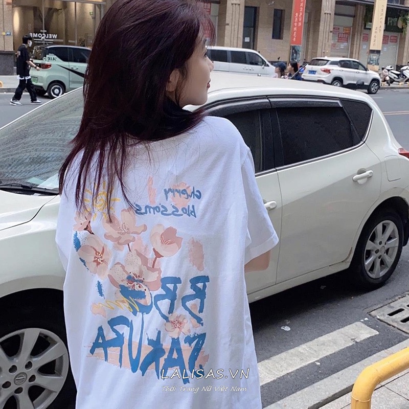 Áo Thun Ngắn Tay Dáng Rộng In Họa Tiết Sau Lưng Cá Tính Theo Phong Cách Hàn Quốc