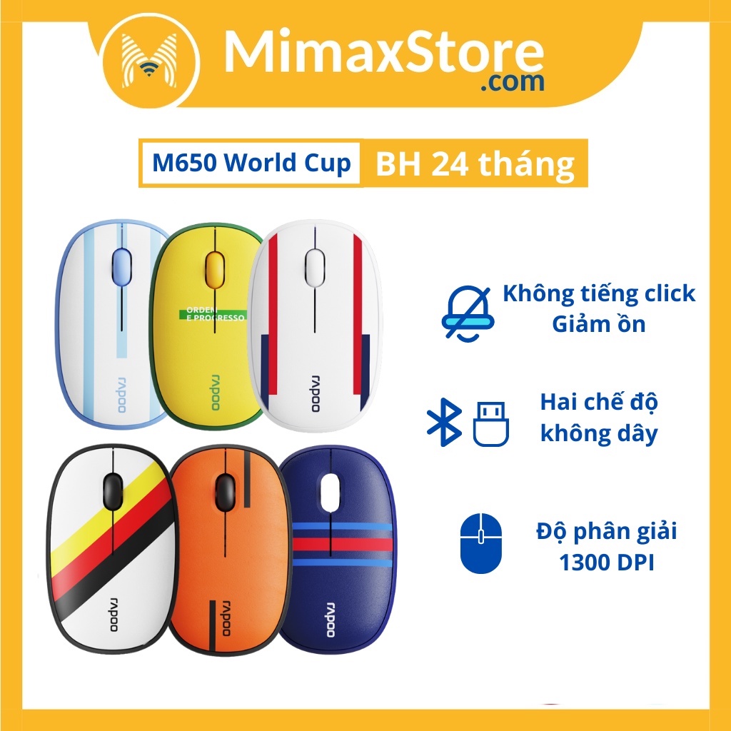 Chuột Không Dây Rapoo M650 Silent FIFA | Hàng Chính Hãng | Bảo Hành 24 Tháng | Mimax Store