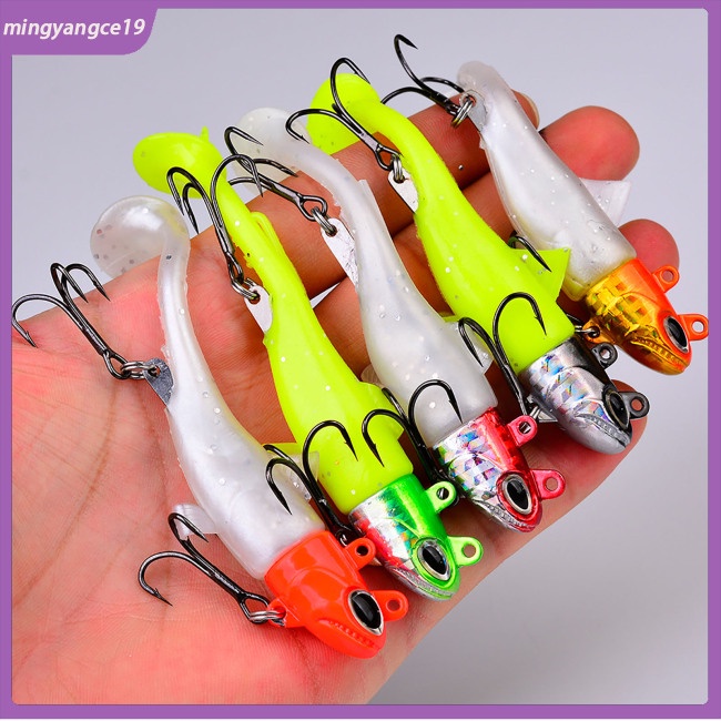 Mồi Câu Cá Giả Hình Chữ T Kèm Móc Câu Dài Mềm Mại Chuyên Dụng