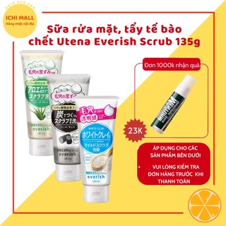 Sữa rửa mặt, tẩy tế bào chết Utena Everish Scrub 135g Nhật Bản