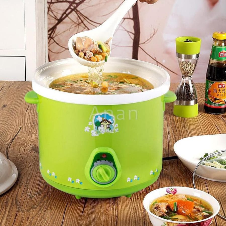 Nồi Nấu Chậm Lõi Sứ Đa Năng 1,5L, Nồi Áp Suất Hầm Cháo, Kho Thịt, Cá Cắm Điện, Giữ Nhiệt Tốt, Có Nút Điều Chỉnh Chế Độ