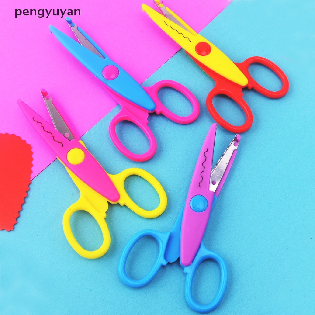 Kéo Cắt Giấy Thủ Công 6 Họa Tiết Viền Cong Trang Trí DIY Cho Bé