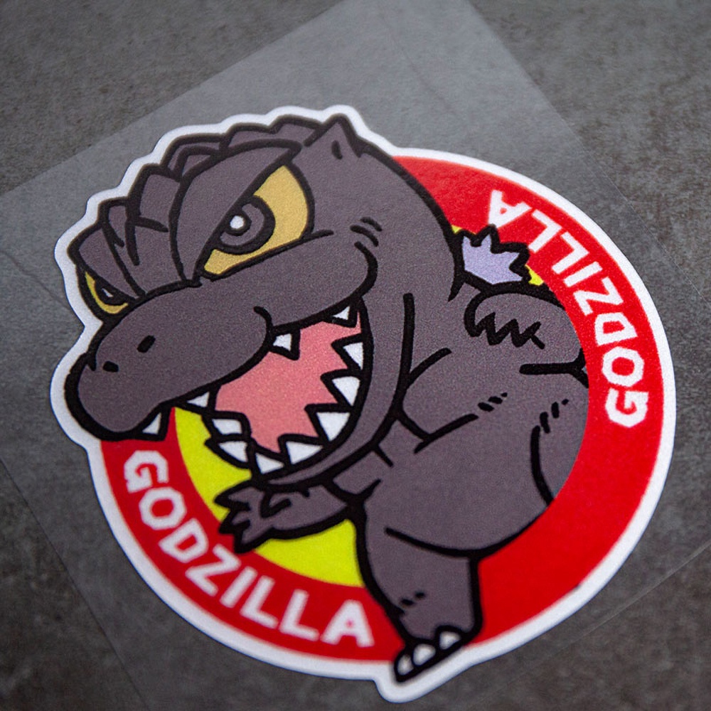 Dễ thương Godzilla phản quang xe máy Body Helmet Gương trang trí Sticker JDM Khủng long không thấm nước cửa xe ô tô cửa sổ decal