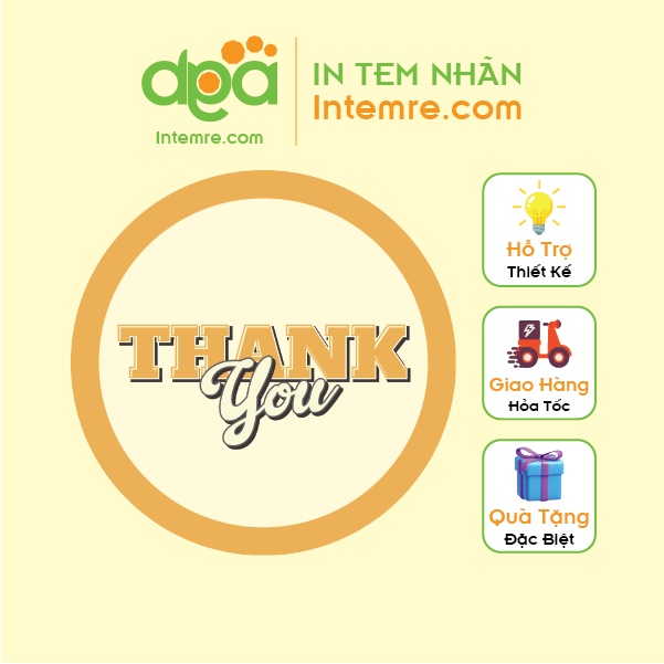 Sẳn Tem Nhãn Giấy Decal Dán Intemre.com Thank You Hình Tròn 4cm - 24 Mẫu