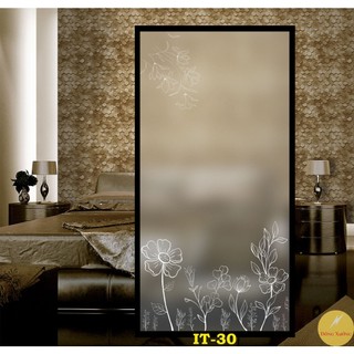 Giấy dán kính in hình hoa mờ đục chống nhìn trộm mã it-30