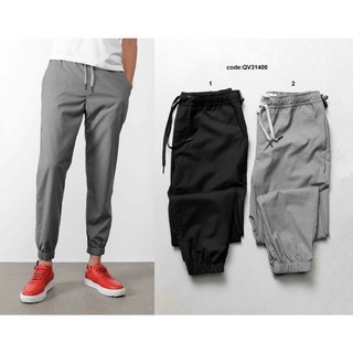 Quần jogger khóa zip vải kaki co giãn  size M L XL kiểu dáng Unisex nam nữ
