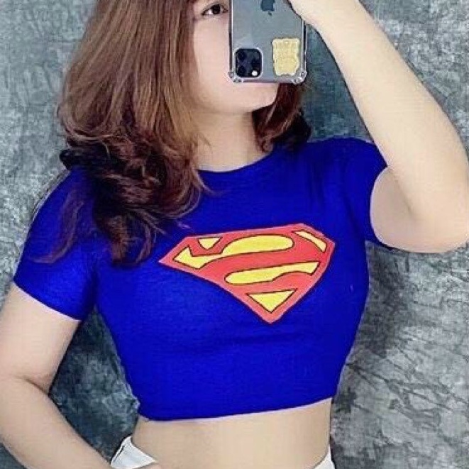 Áo croptop Siêu Nhân Super Man in hình 2 mẫu ( có nhiều màu cho các nàng thoải mái lựa chọn)