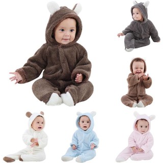 Bộ áo liền quần có nón tai gấu đáng yêu dành cho bé