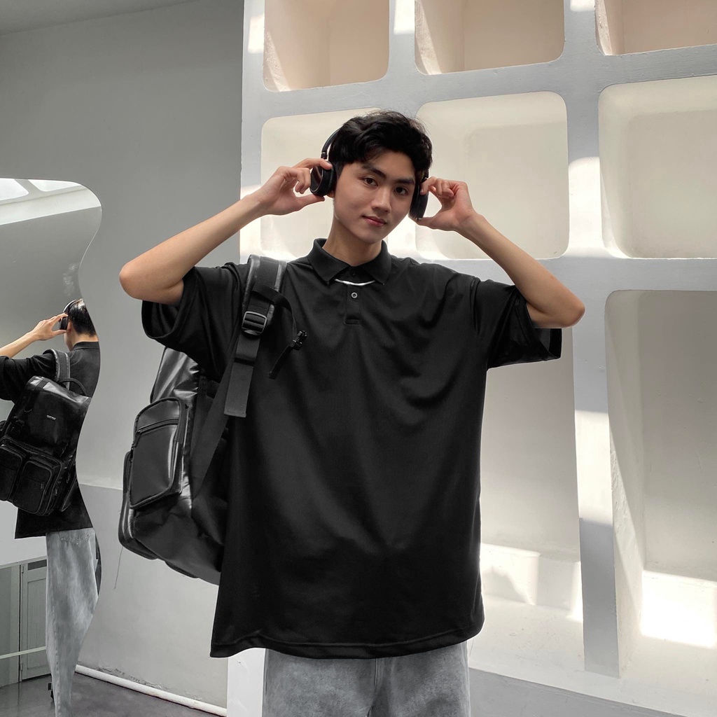 ÁO THUN FORM RỘNG POLO BASIC, VẢI THUN 2 CHIỀU COTTON 250GSM