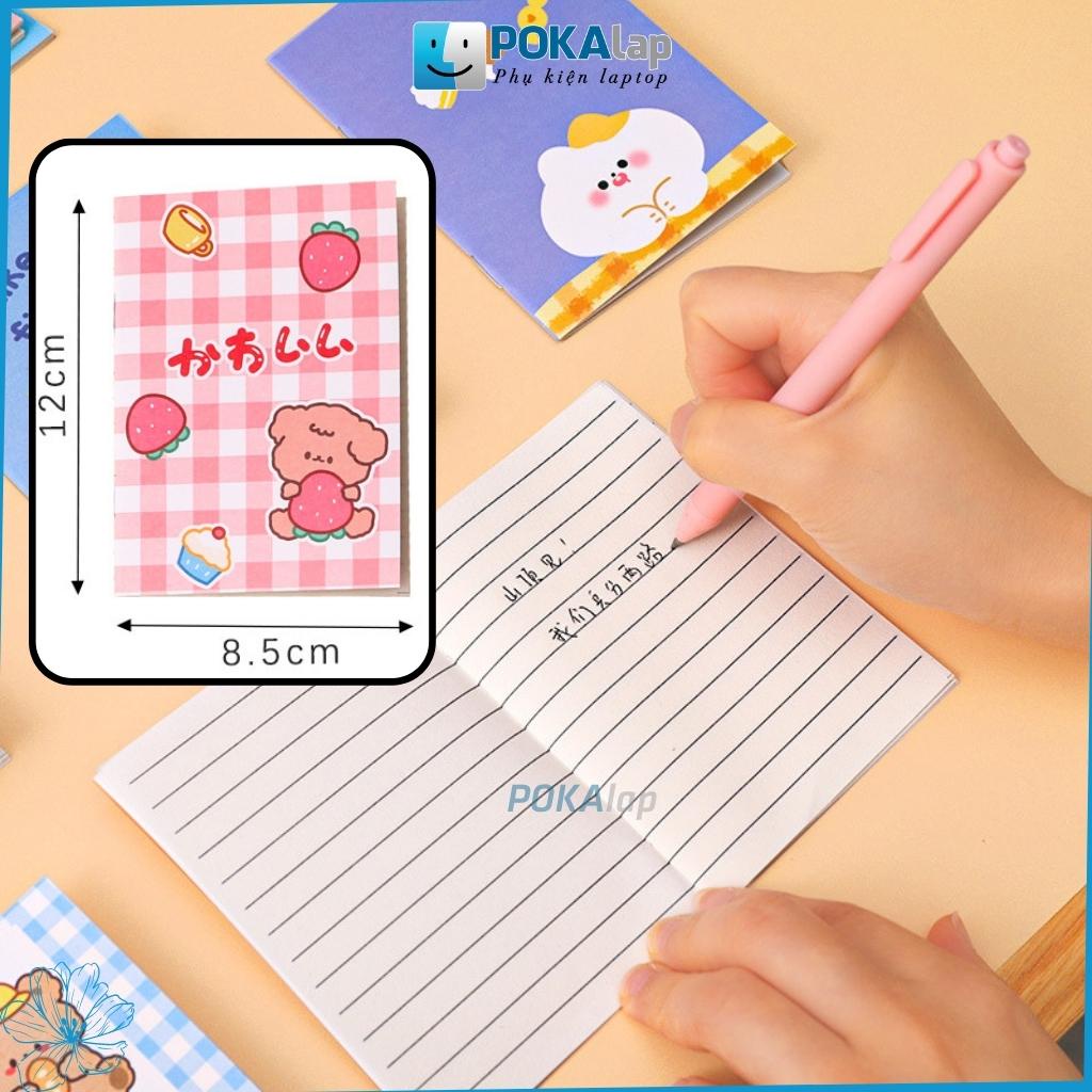 Sổ tay ghi chú mini đa năng POKA70 họa tiết dễ thương, nhỏ gọn, bỏ túi tiện lợi dùng cho văn phòng, trường học (Giao ngẫ