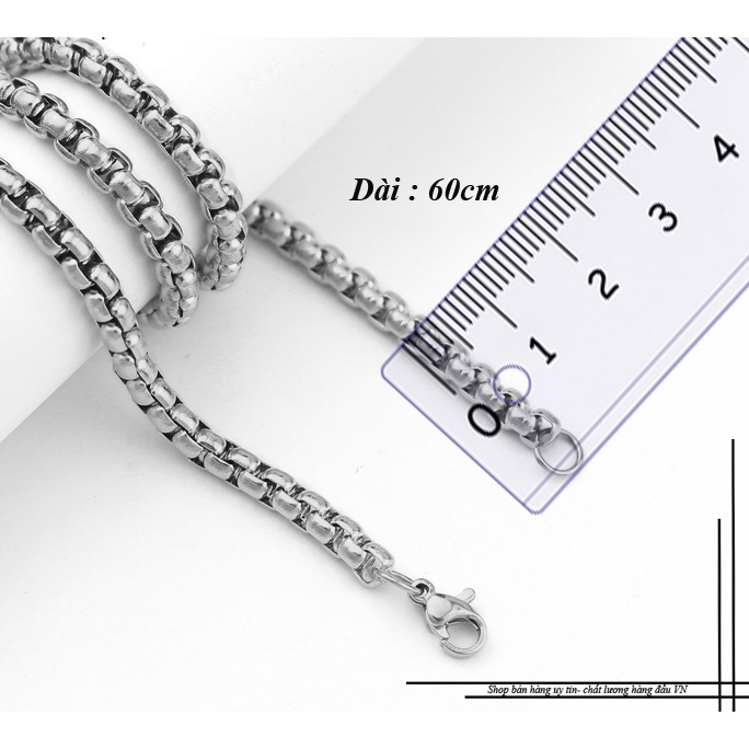 Dây chuyền cao cấp cho trẻ em inox kiểu bông dừa khít màu trắng siêu đẹp không đen, không gỉ, an toàn cho sức khỏe