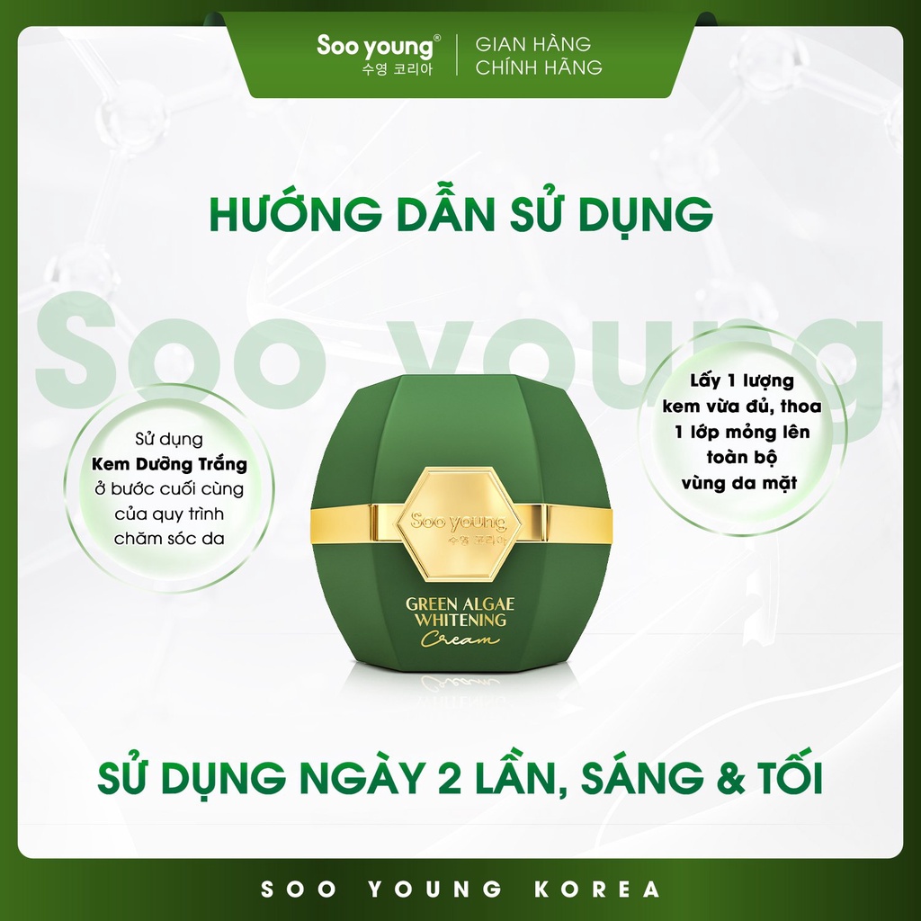 Bộ đôi kem Face SOOYOUNG KOREA dưỡng trắng da Lục Tảo