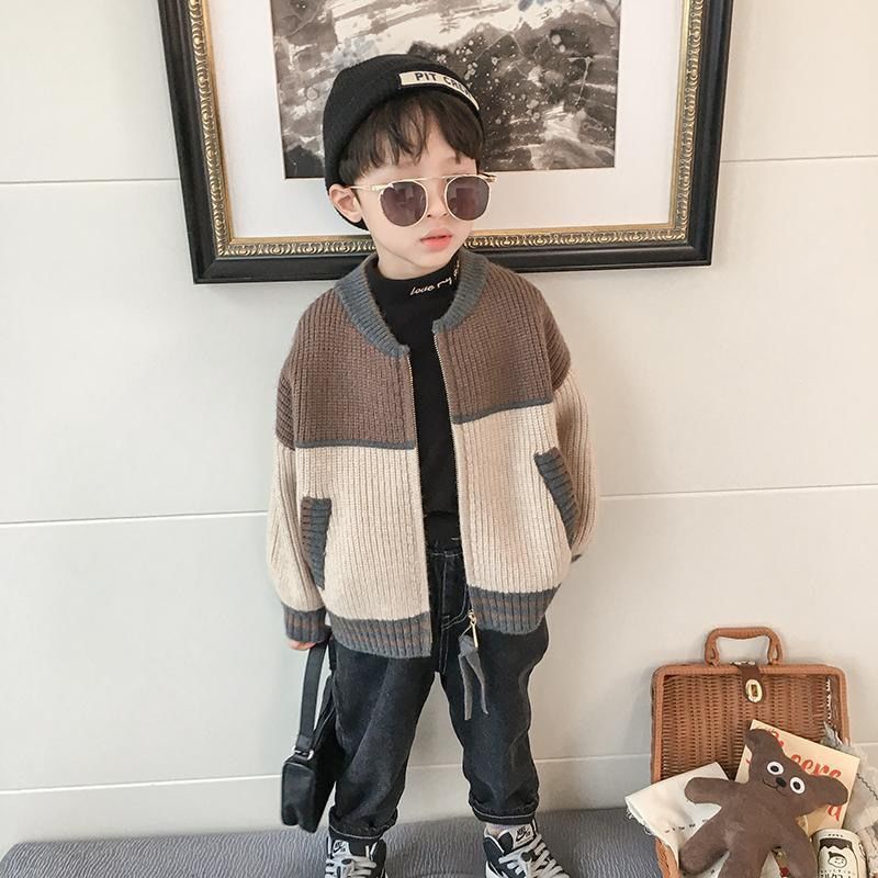 Áo Khoác Cardigan Dệt Kim Phong Cách Hàn Quốc Thời Trang Xuân Thu 2023 Mới Cho Bé Trai