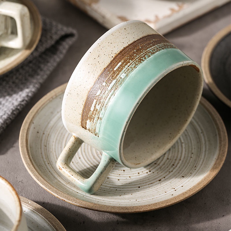 Bộ Tách Uống Trà / Cà Phê Bằng Đá Cao Cấp Phong Cách Retro Nhật Bản