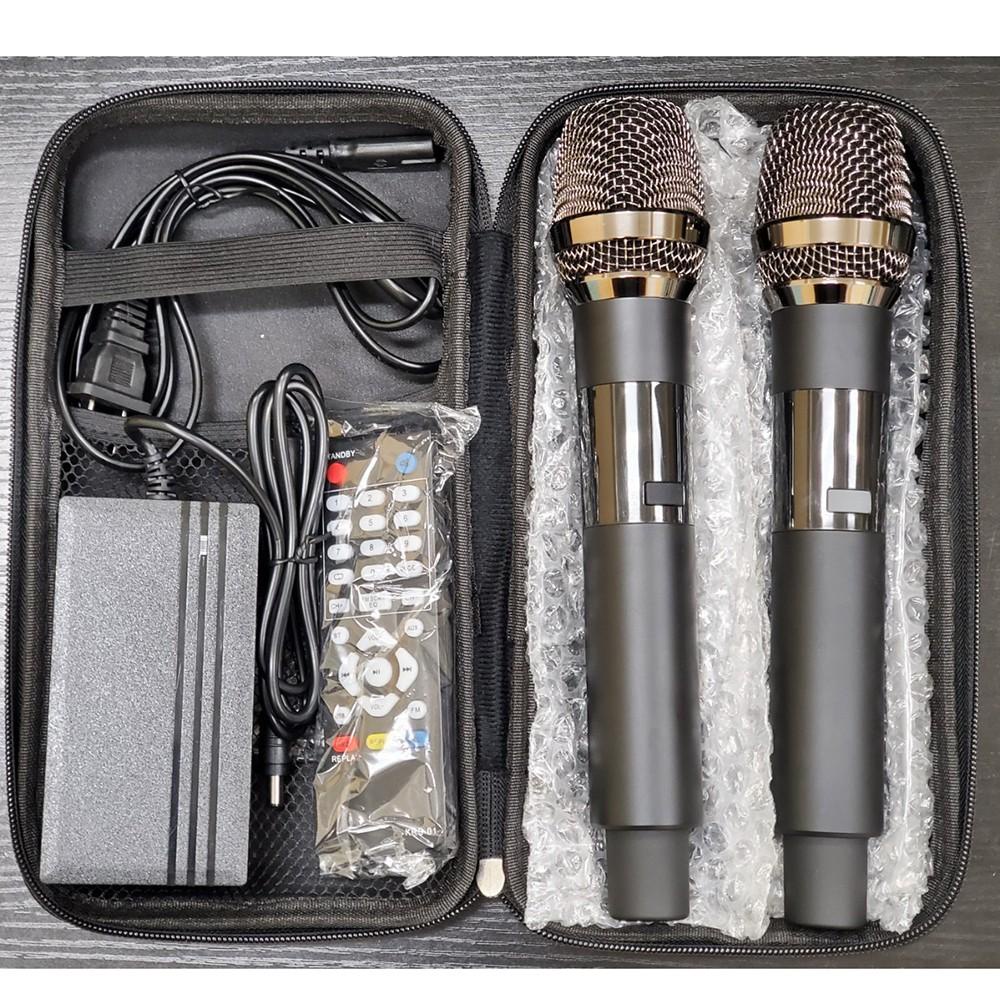 Loa karaoke xách tay bass 20cm Ladomax T-120 gồm 7 đường tiếng, lọc nhiễu, chống hú - Kèm 2 Micro UHF không dây