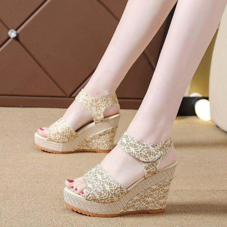 2022 giày cao gót mũi nhọn giày cao gót đế vuông giày cao gót 7 phân giày cao gót big size giày cao gót nữ 7p Sandal Đế Xuồng Dày Dặn Chống Thấm Nước Thoải Mái Phong Cách Hàn Quốc Thời Trang Mùa Hè 2020 Mới