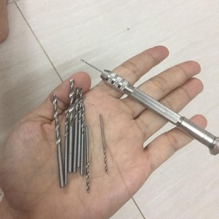 Bộ khoan tay thủ công mini kèm 10 mũi khoan - thiết kế đa năng