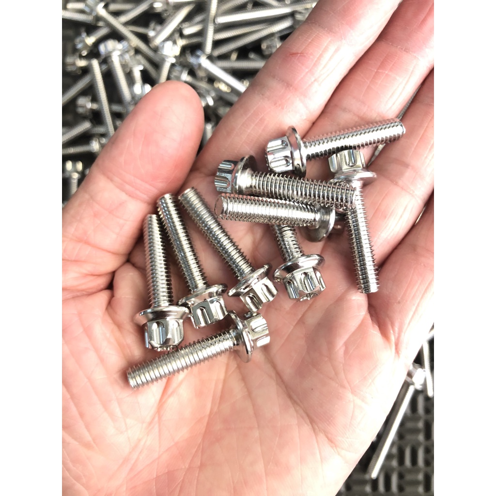 Ốc 6li inox 304 mẫu M3 từ 1phân đến 9phân gắn cho các dòng xe