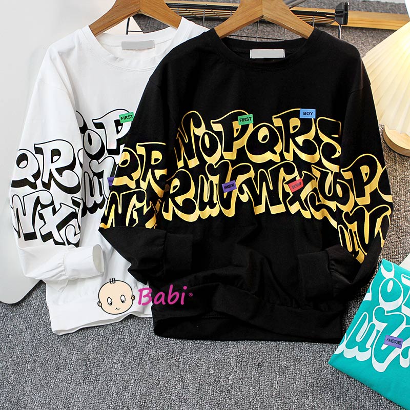 Áo sweater tay dài phong cách Hàn Quốc thời trang xuân thu cho bé trai size đại 20-55kg