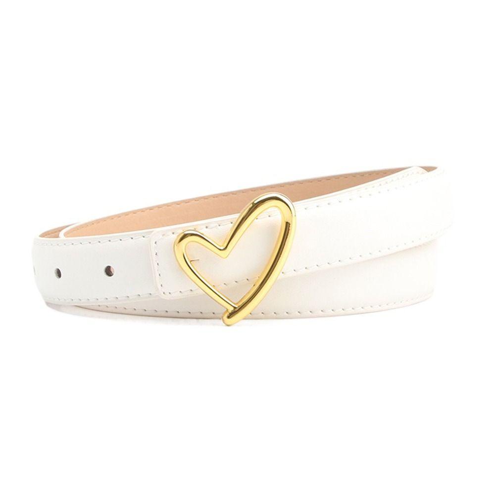 Fallforbeauty Thắt Lưng Hình Trái Tim Thanh Lịch Thời Trang Cho Nữ|Thắt Lưng Da PU Khóa Hợp Kim Thời Trang