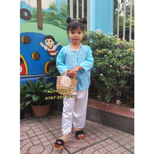 Bà ba cho bé 8-20kg vải lụa hoa nhí