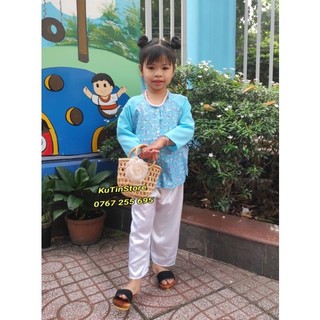 [Ảnh thật] Bà ba cho bé 8-30kg vải lụa hoa nhí