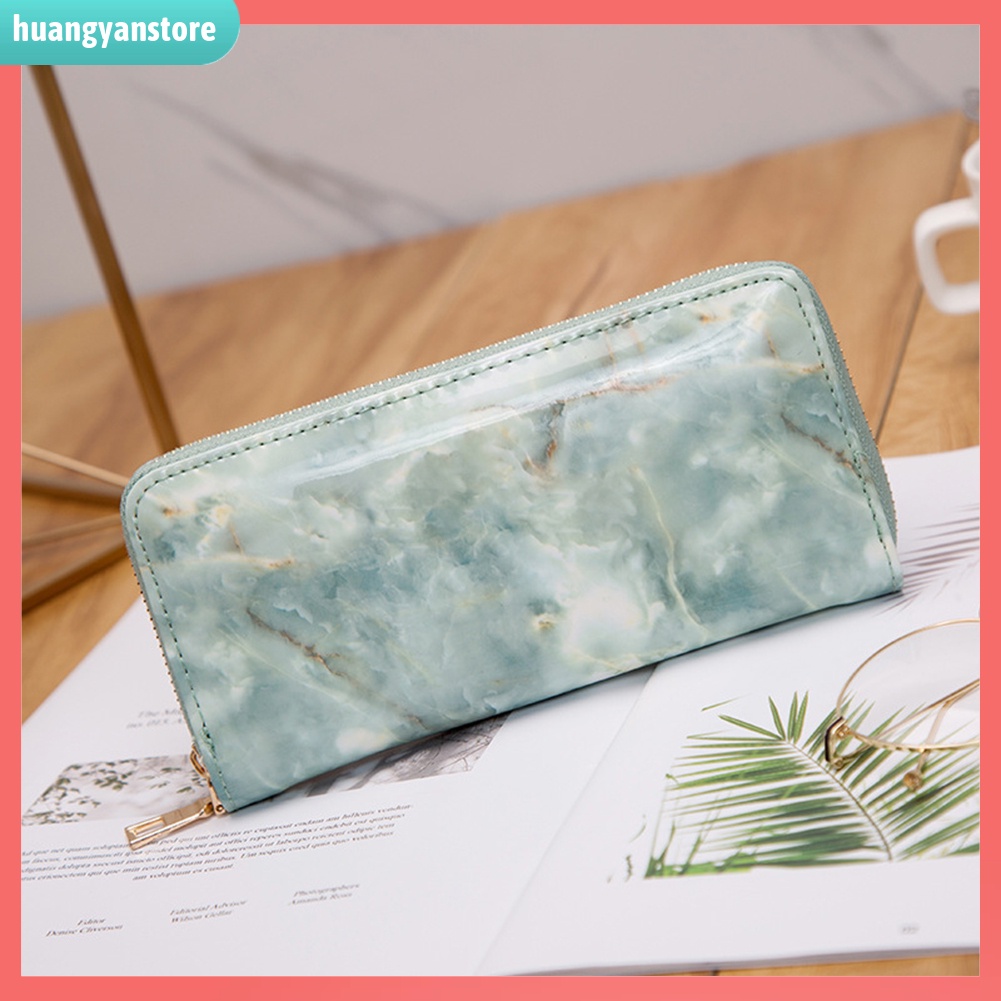 HY/ Ví Nữ Dáng Dài Họa Tiết Đá Cẩm Thạch Thời Trang