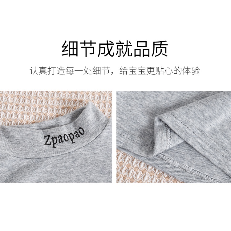 [LF.VN] Áo Thun Tay Dài Cổ Cao Họa Tiết Sọc Ngang 100-160cm Co Giãn Dành Cho Trẻ Em