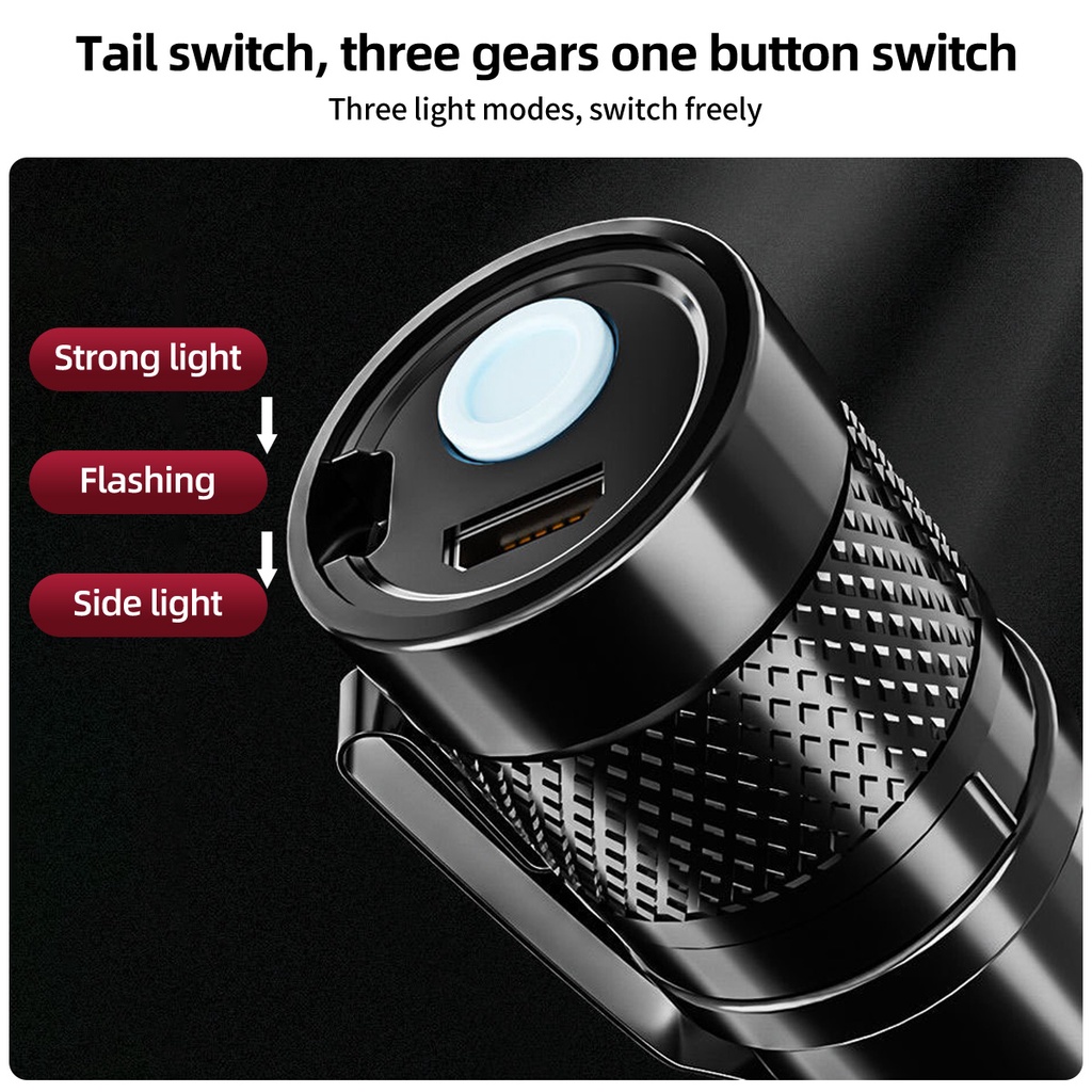 Đèn pin LED FONKEN mini công suất cao chống nước có thể sạc lại tiện dụng