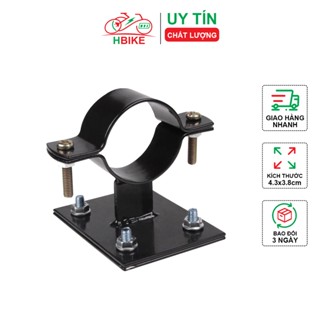 Kẹp bát rổ sắt xe đạp điện H-BIKE, pass giỏ lồng bắt cổ xe điện Theli, Burke, Lihaze có trục tay lái đứng