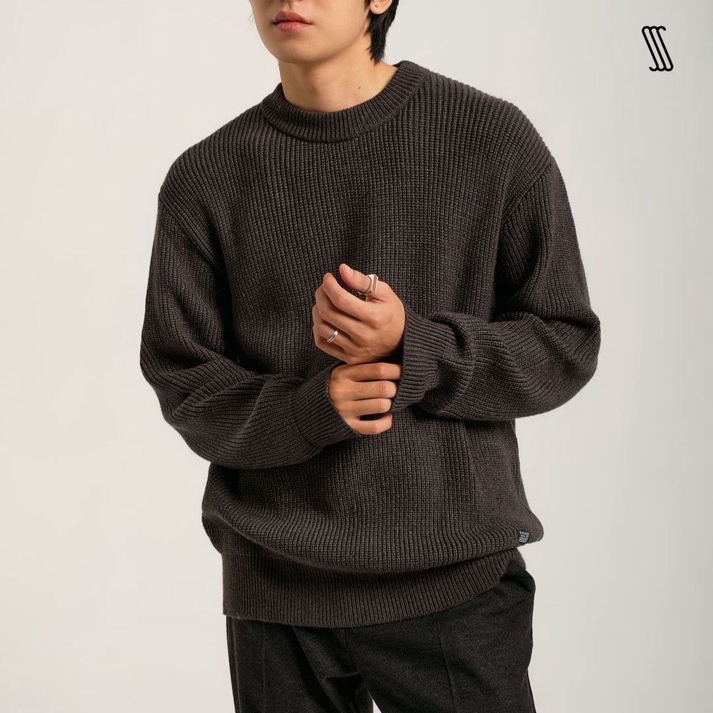 Áo sweater len nam SSSTUTTER nỉ len màu trendy form cơ bản màu tay bo dáng regular ORGANIC SWEATER