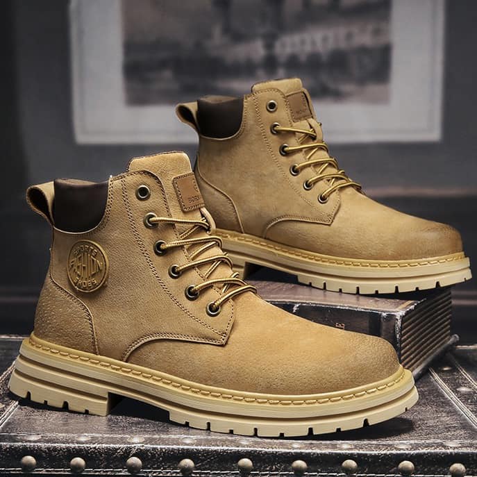 Giày boots da lộn cao cổ siêu vintage G0458